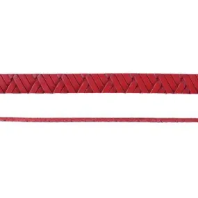 10mm Red Geometric Weave Flat Leather by the Foot