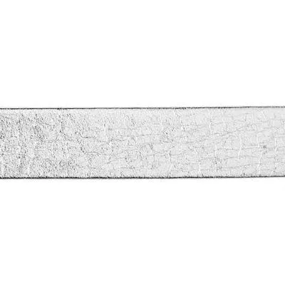 10mm Silver Pearl Metallic Flat Leather by the Foot