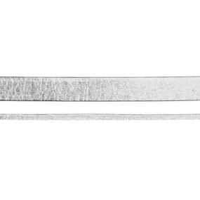 10mm Silver Pearl Metallic Flat Leather by the Foot