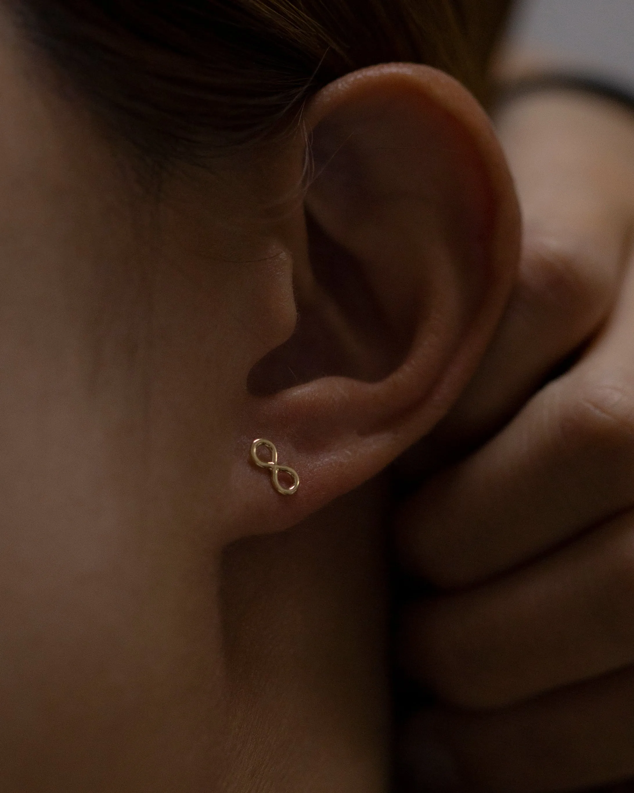 14k Infinity Stud Earrings