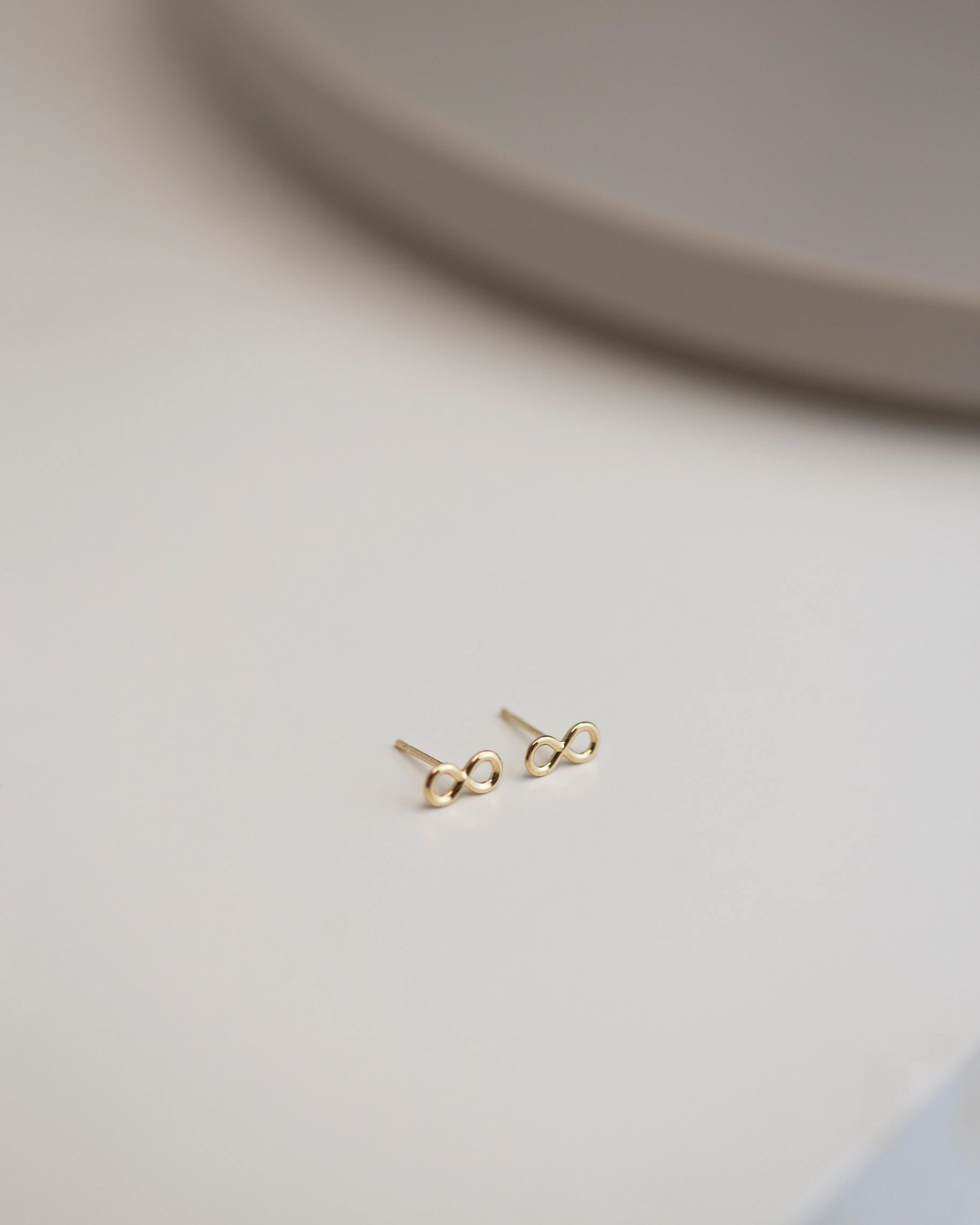 14k Infinity Stud Earrings