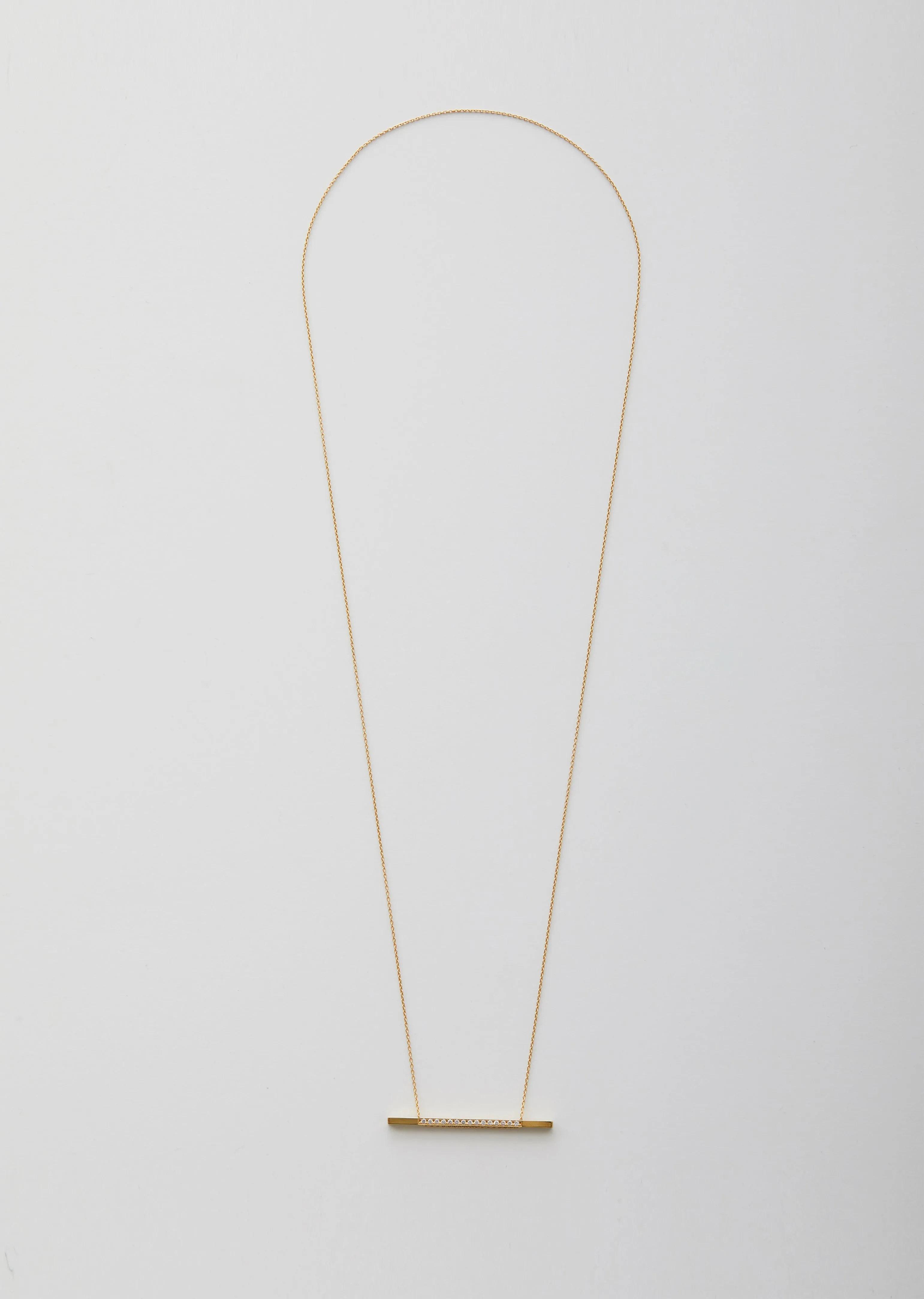 18K Bar Necklace 05 with Diamond — 750mm