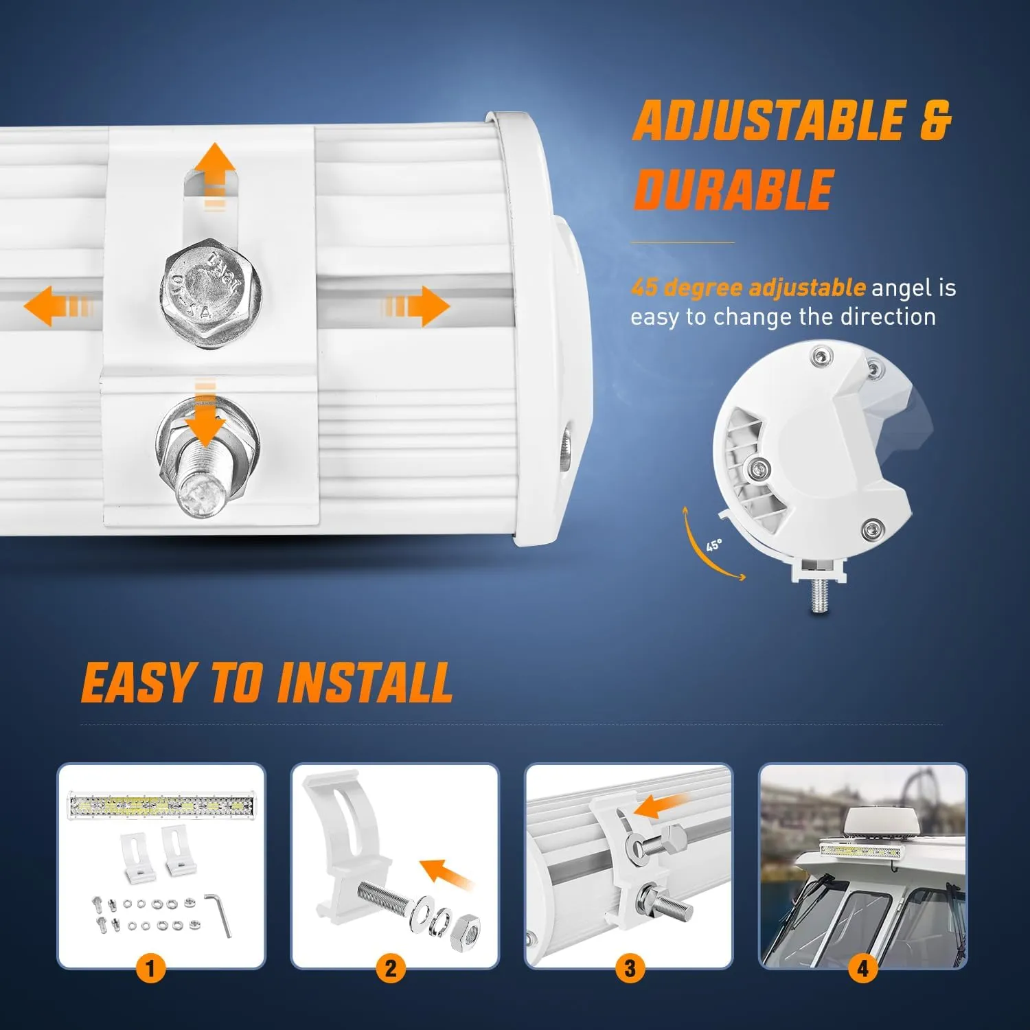 20 Inch 420W Spot Flood Combo White Case Led Light Bar