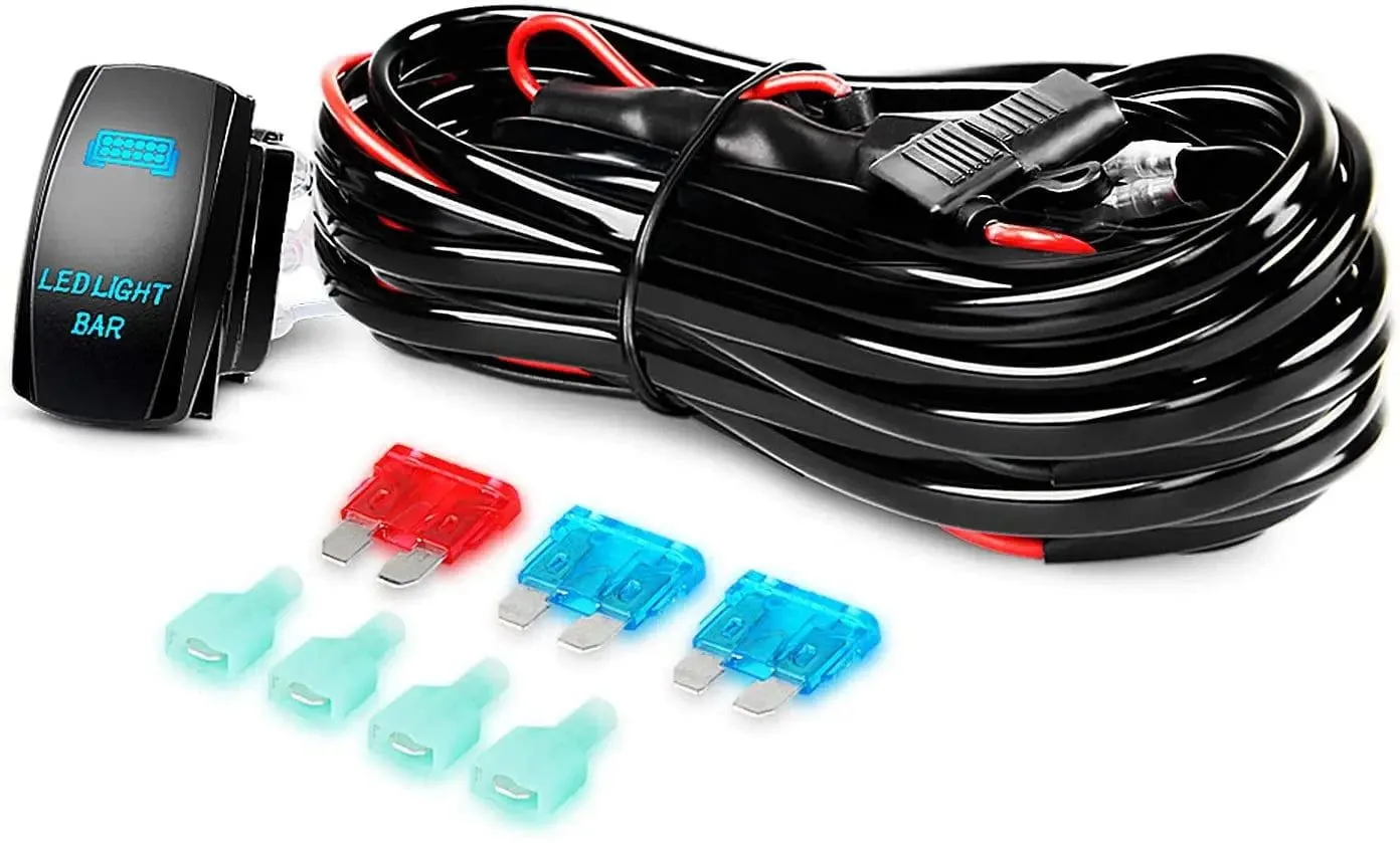 25 Inch 162W Double Row Spot Flood LED Light Bar | 12FT Wire 5Pin Switch