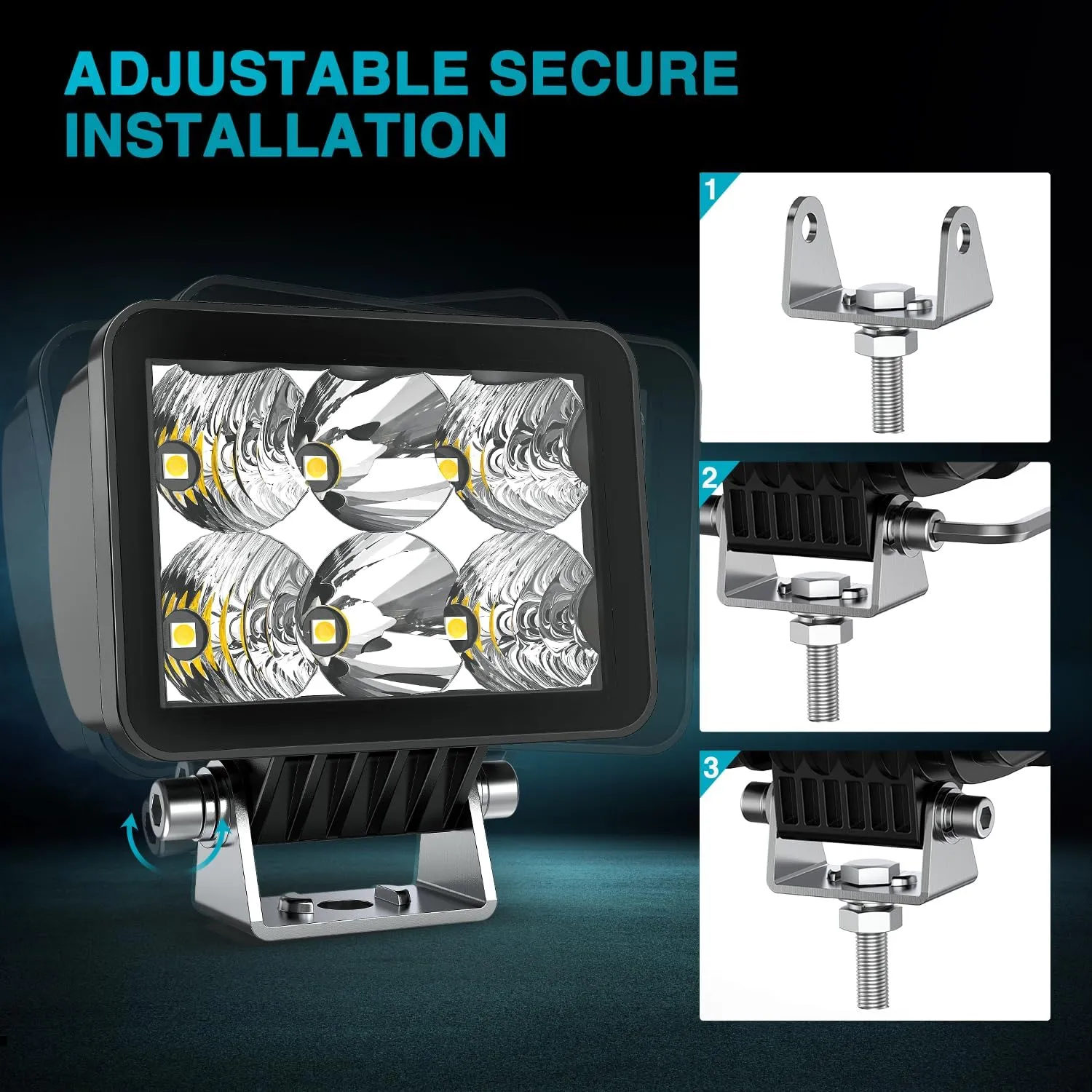 3.3 Inch 6LED Spot Flood Built-in EMC LED Pod Lights (Pair)