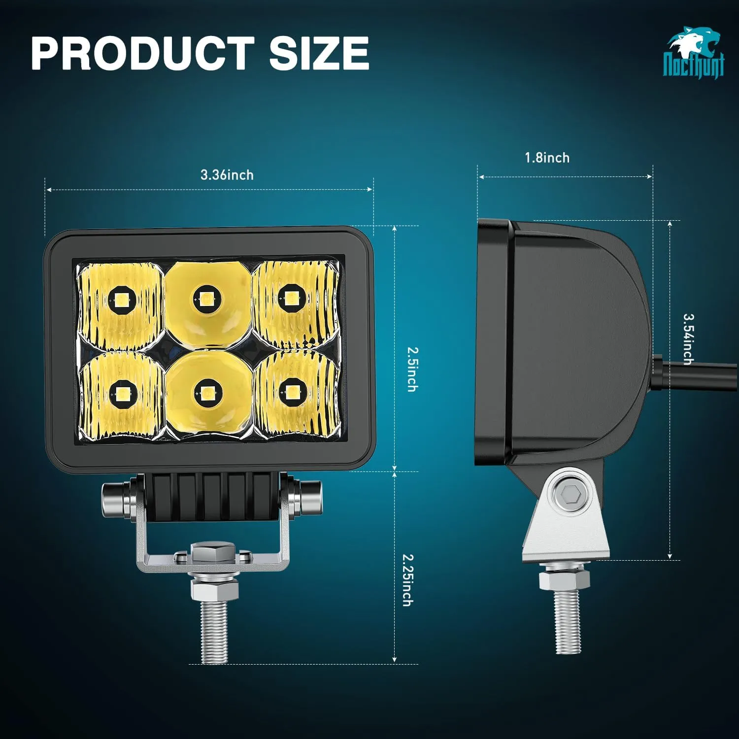 3.3 Inch 6LED Spot Flood Built-in EMC LED Pod Lights (Pair)