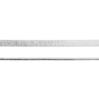 5mm Silver Pearl Metallic Flat Leather by the Foot