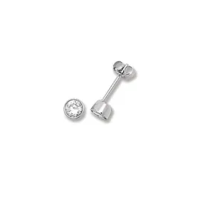 Acotis Silver Stud Earrings Round Zirconia Set G5288CZ