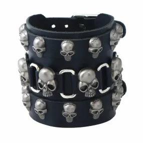 Alternative Skull Punk Goth PU Leather Bracelet