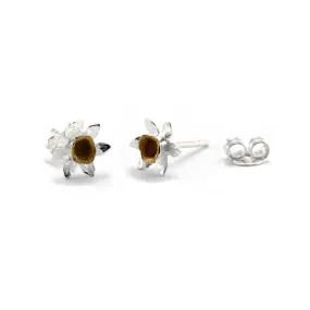 Banyan Silver and Gold Plated Daffodil Studs