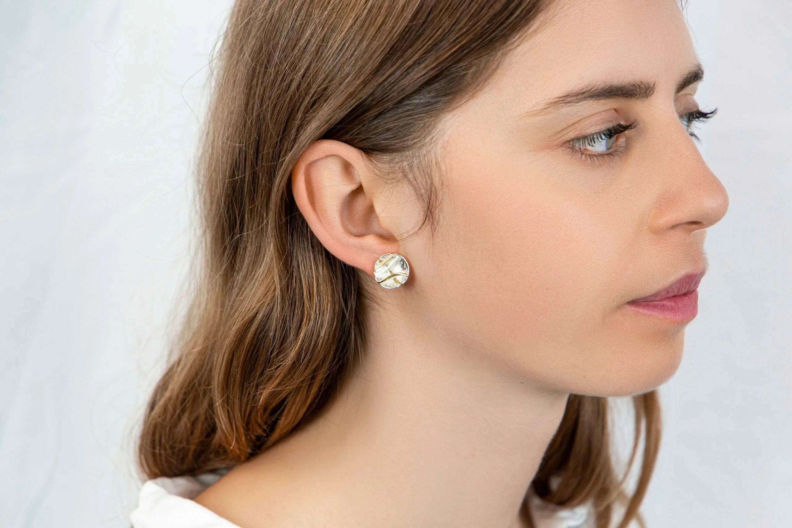 Banyan Silver Concave Earrings