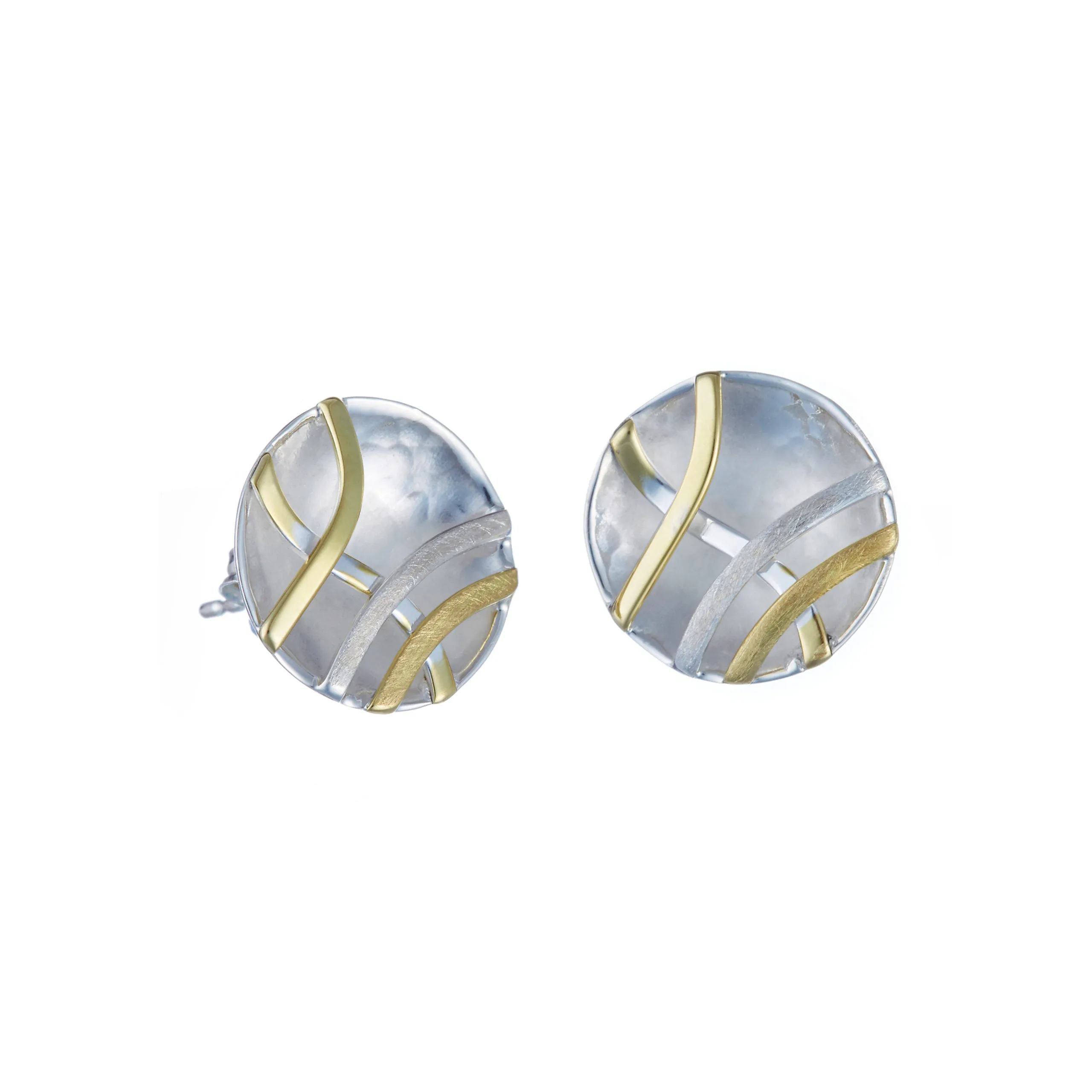 Banyan Silver Concave Earrings