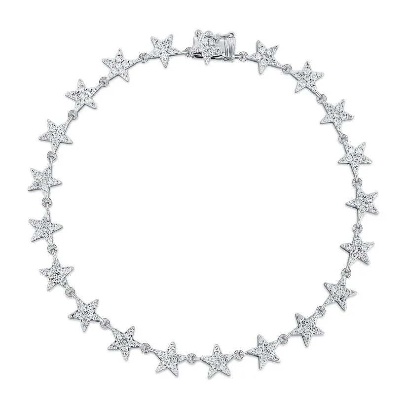 Bloom Diamond Charm Bangle Bracelet