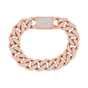 Bold Diamond 14K Rose Gold Cuban Link Bracelet