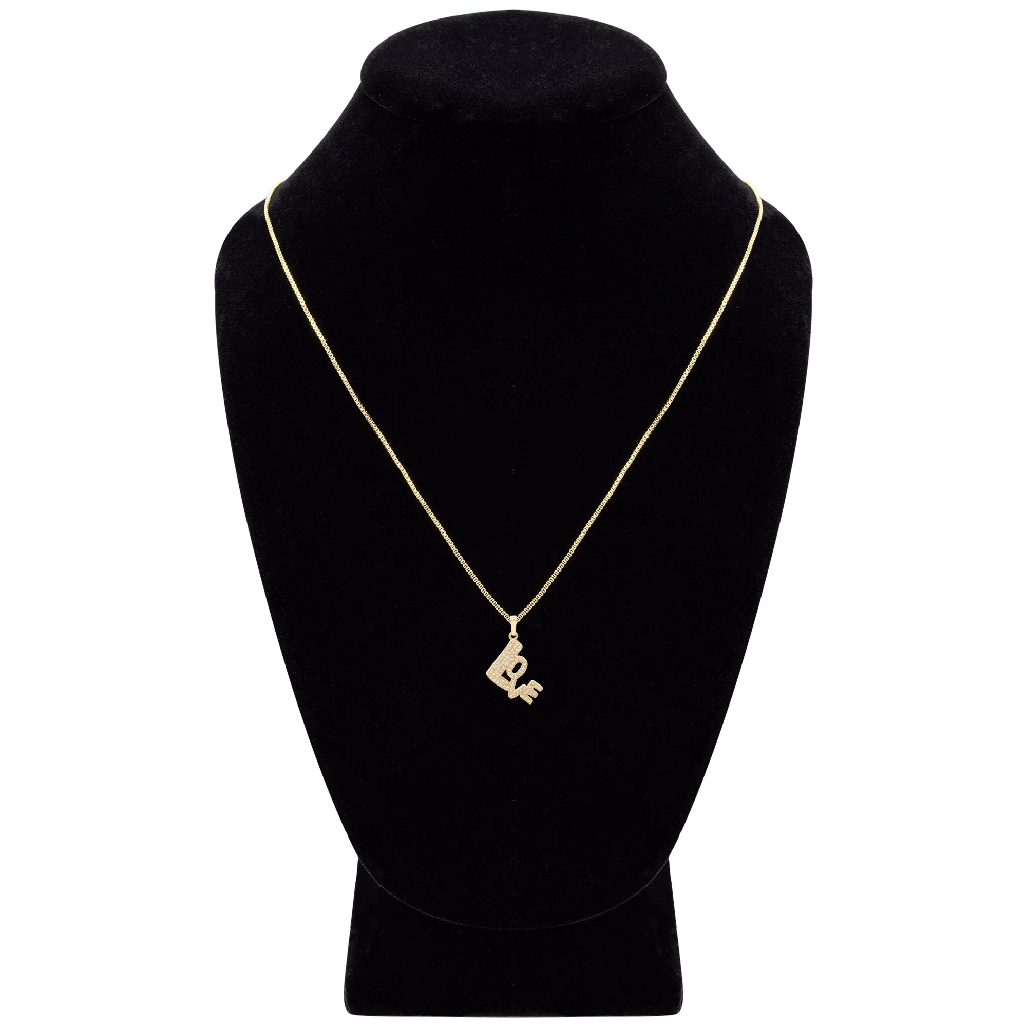 Cubic Zirconia 14K Gold Filled Love Pendant Necklace Set