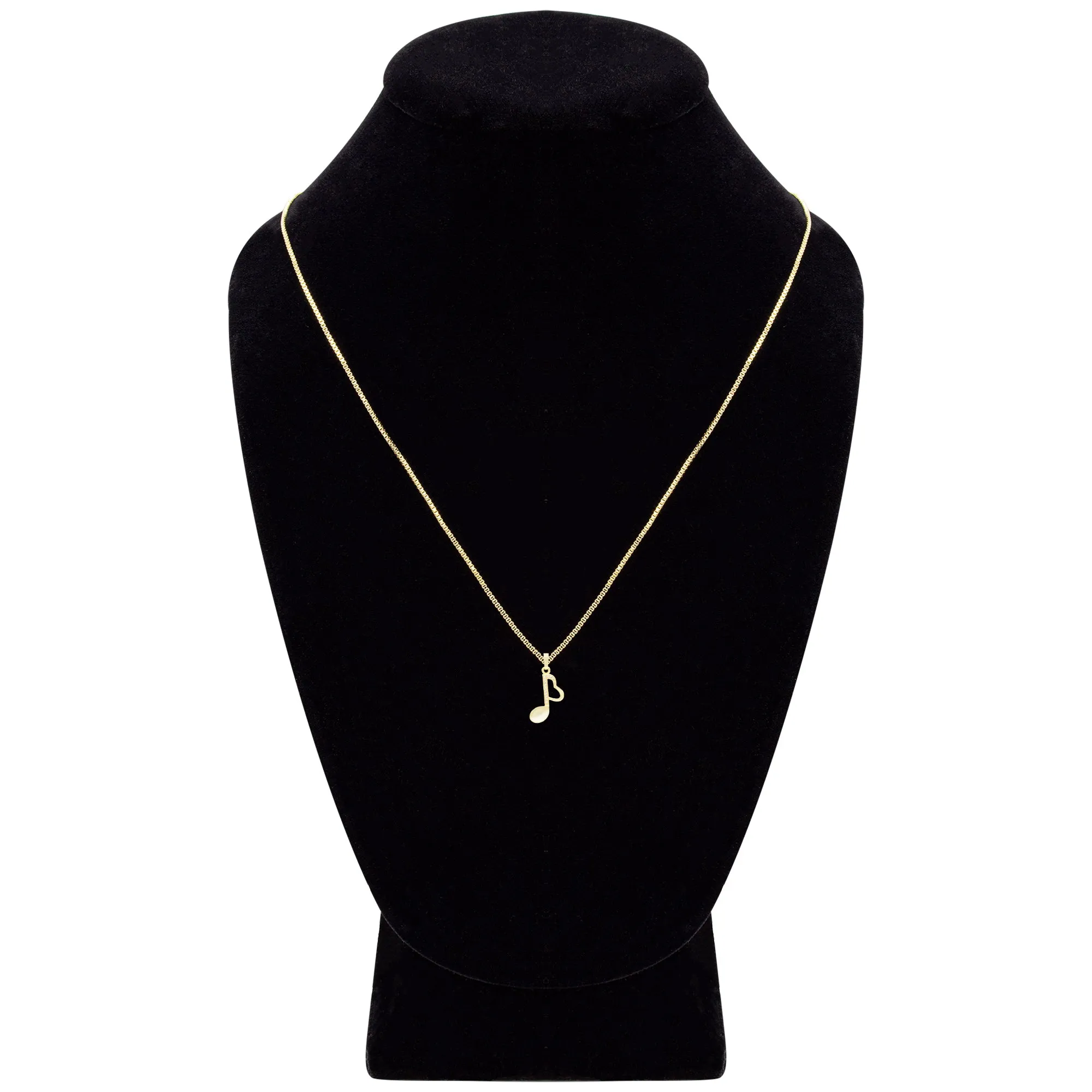 Cubic Zirconia 14K Gold Filled Music Heart Note Pendant Necklace Set