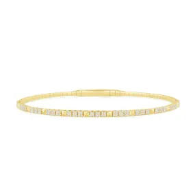 Diamond Pyramid 14K Gold Link Bracelet
