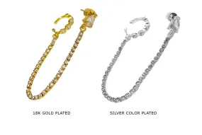 EB2013M Tennis Chain Drop Huggies Earring