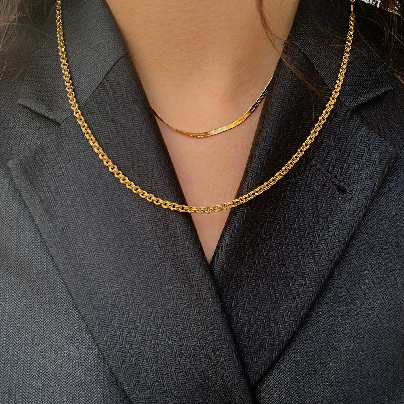 Essentielle Snake Necklace Gold Colour