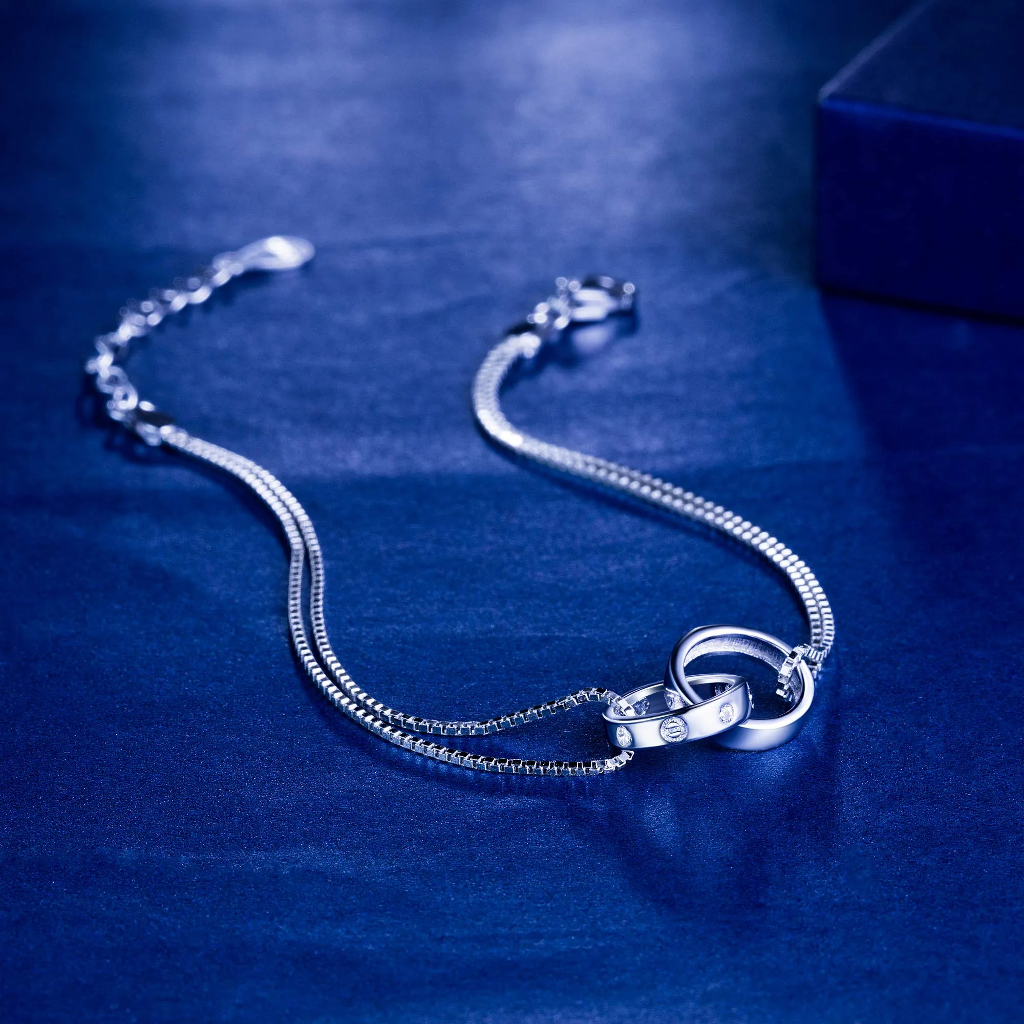 F.ZENI Women's Bracelets 925 Sterling Silver Sparkle Cubic Zirconia Kiss Bracelet Accent Infinity Forever Bracelets for Women