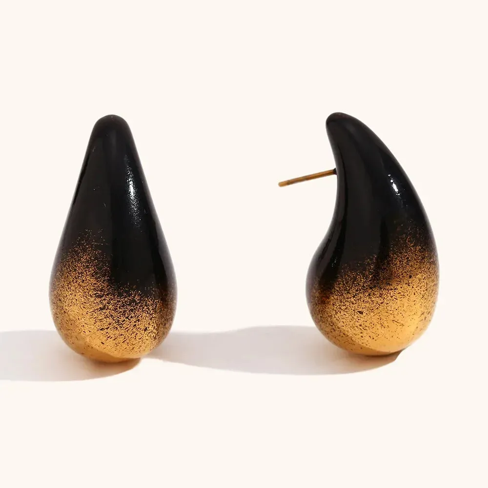 Kylie Colourful Paint Splatter Dome Drop Earrings