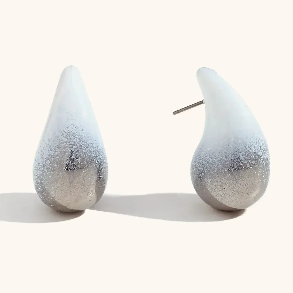 Kylie Colourful Paint Splatter Dome Drop Earrings