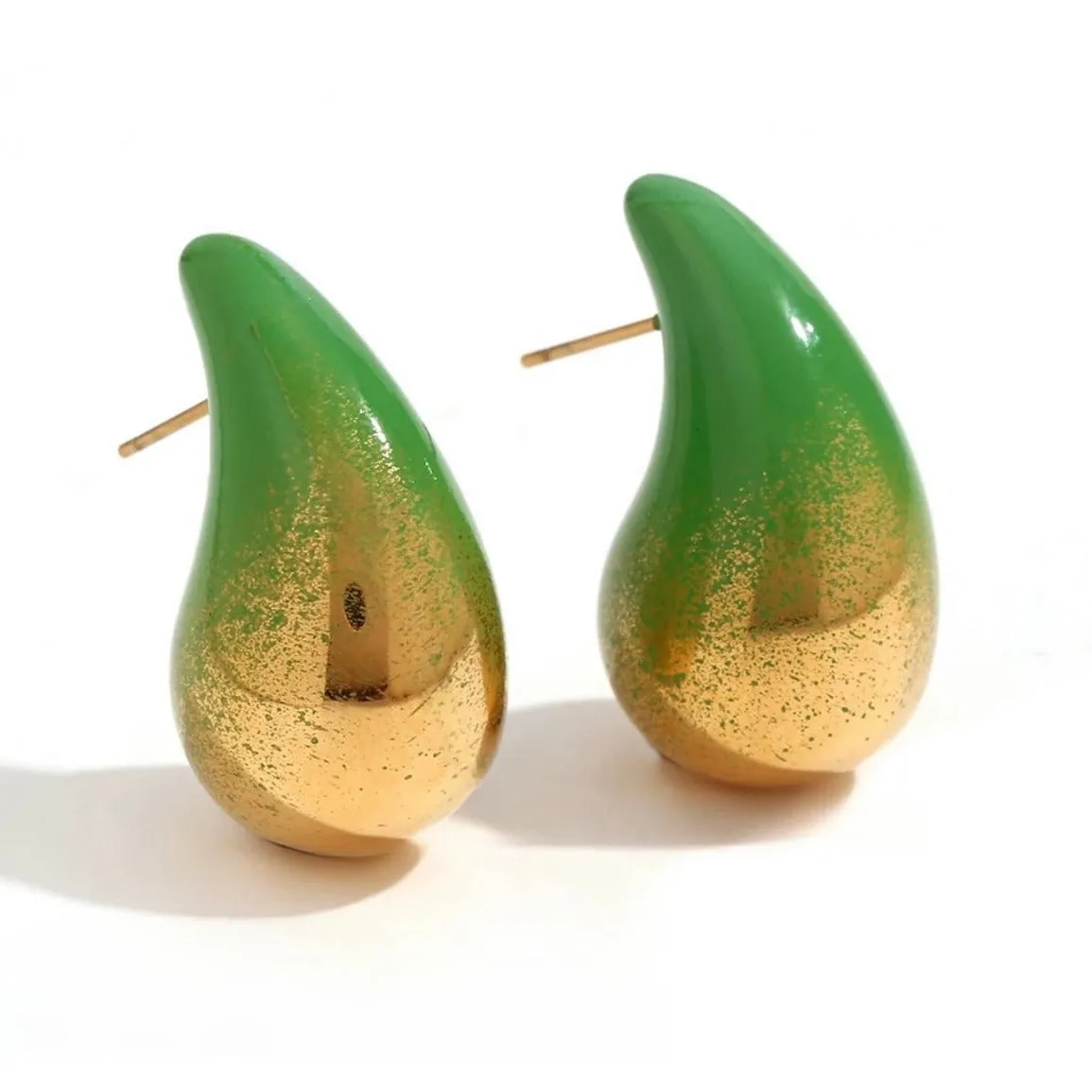 Kylie Colourful Paint Splatter Dome Drop Earrings