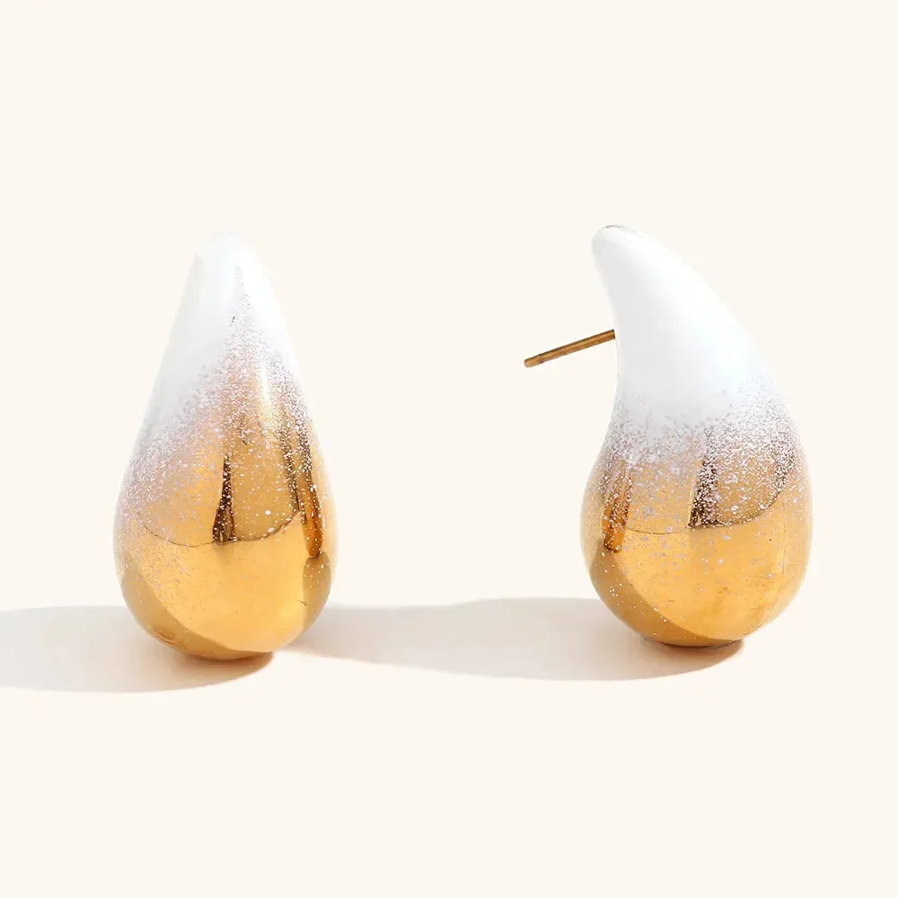 Kylie Colourful Paint Splatter Dome Drop Earrings