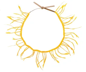 Miu Miu Orange/Tan Feather Tie On Choker-One Size