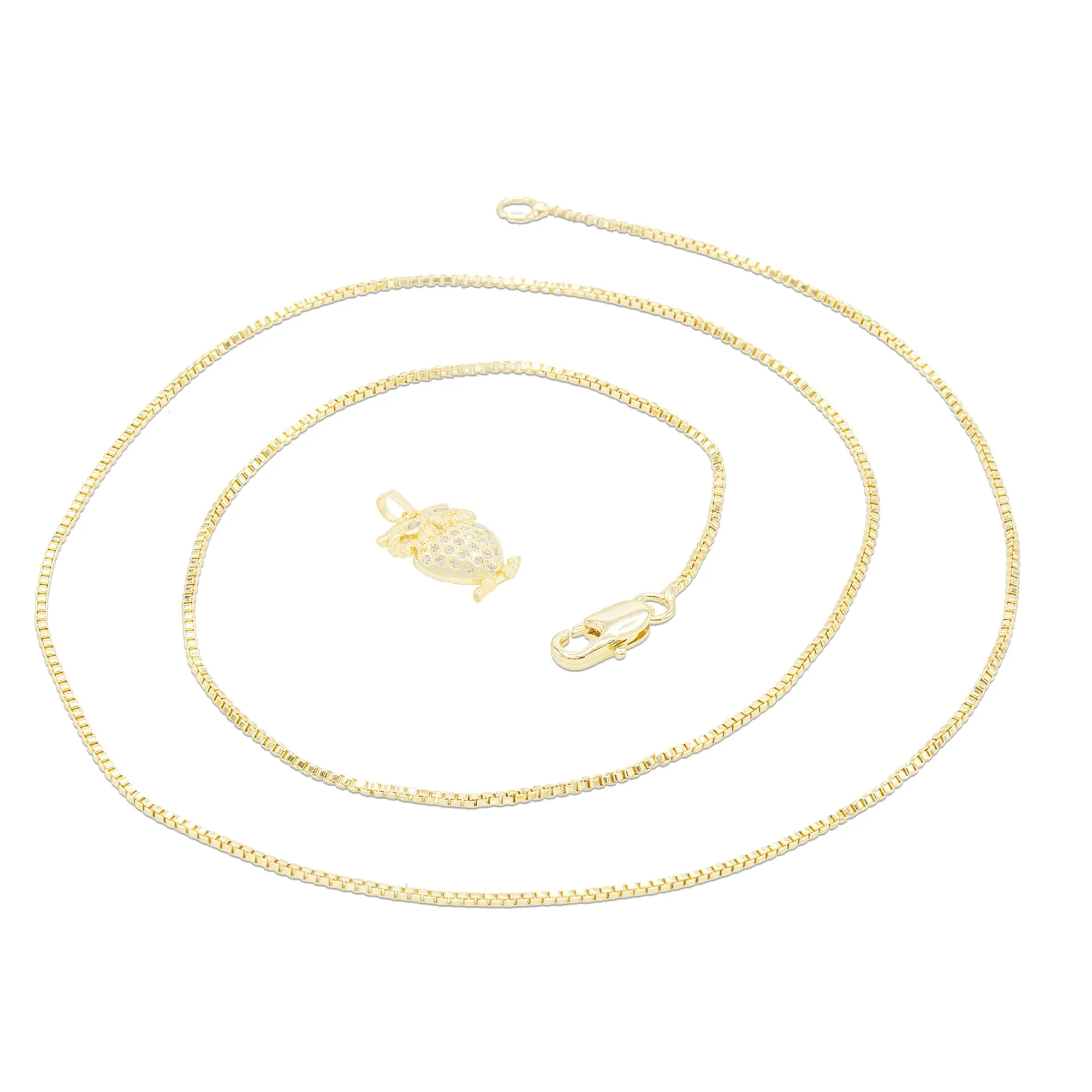 Owl Cubic Zirconia Pendant With 14K Gold Filled Necklace Set