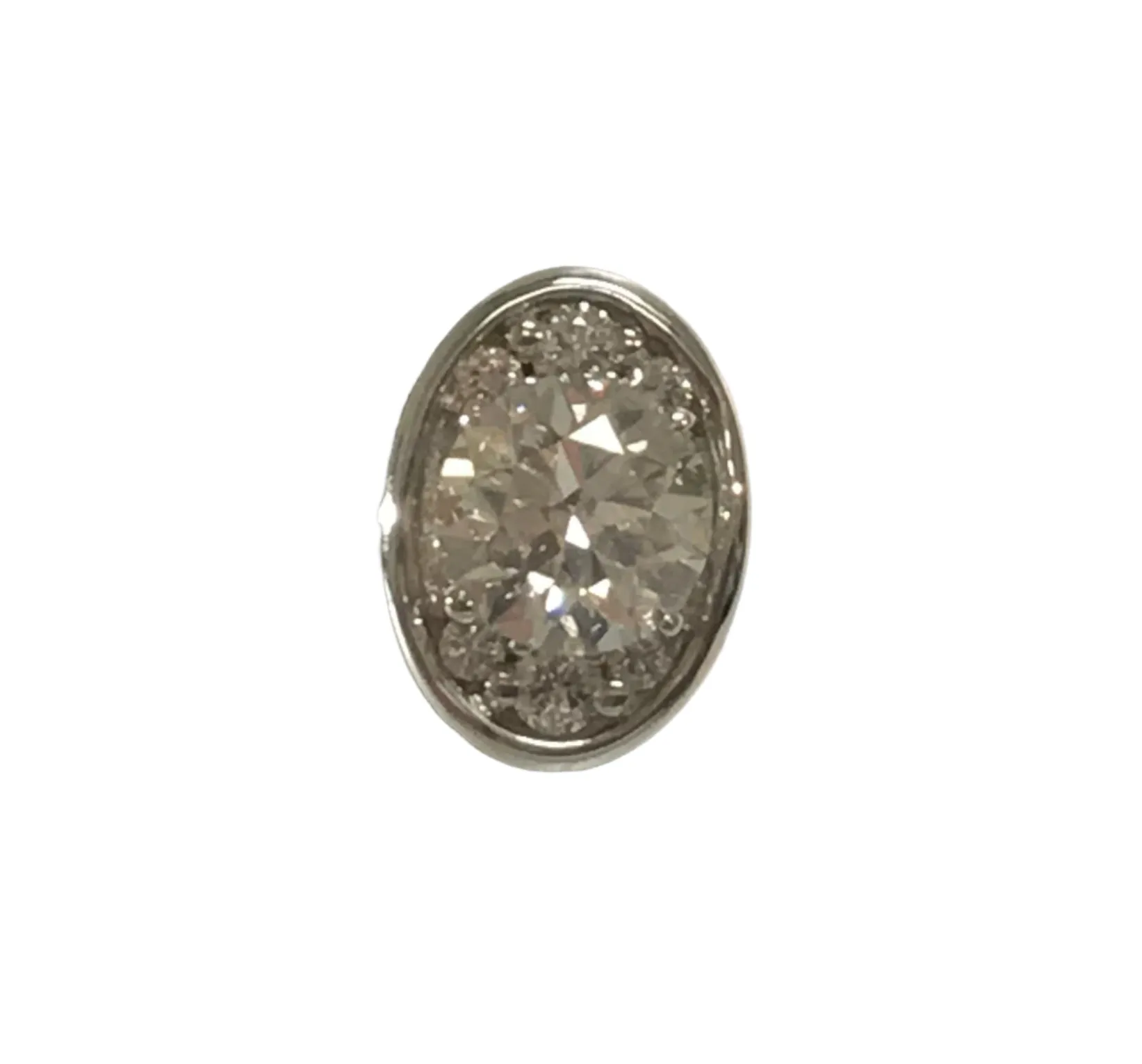 Round Cut Diamond Oval Stud Earrings