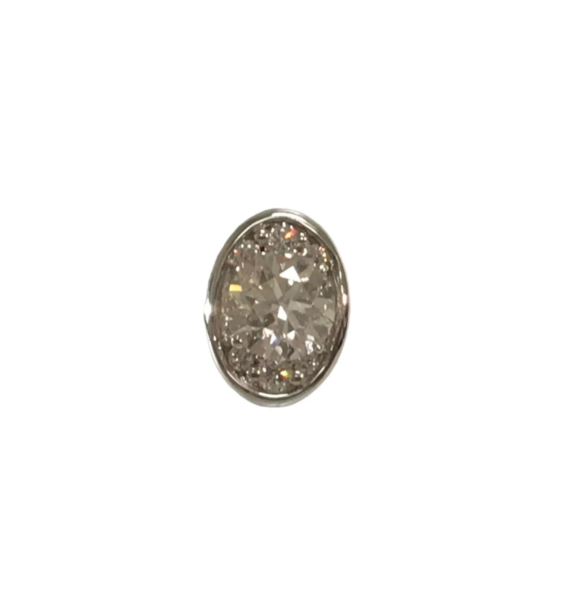 Round Cut Diamond Oval Stud Earrings