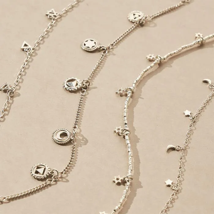 Sky Of Stars Necklace - Silver - SNMUL3058