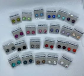 Sparkle Stud Earrings 8mm