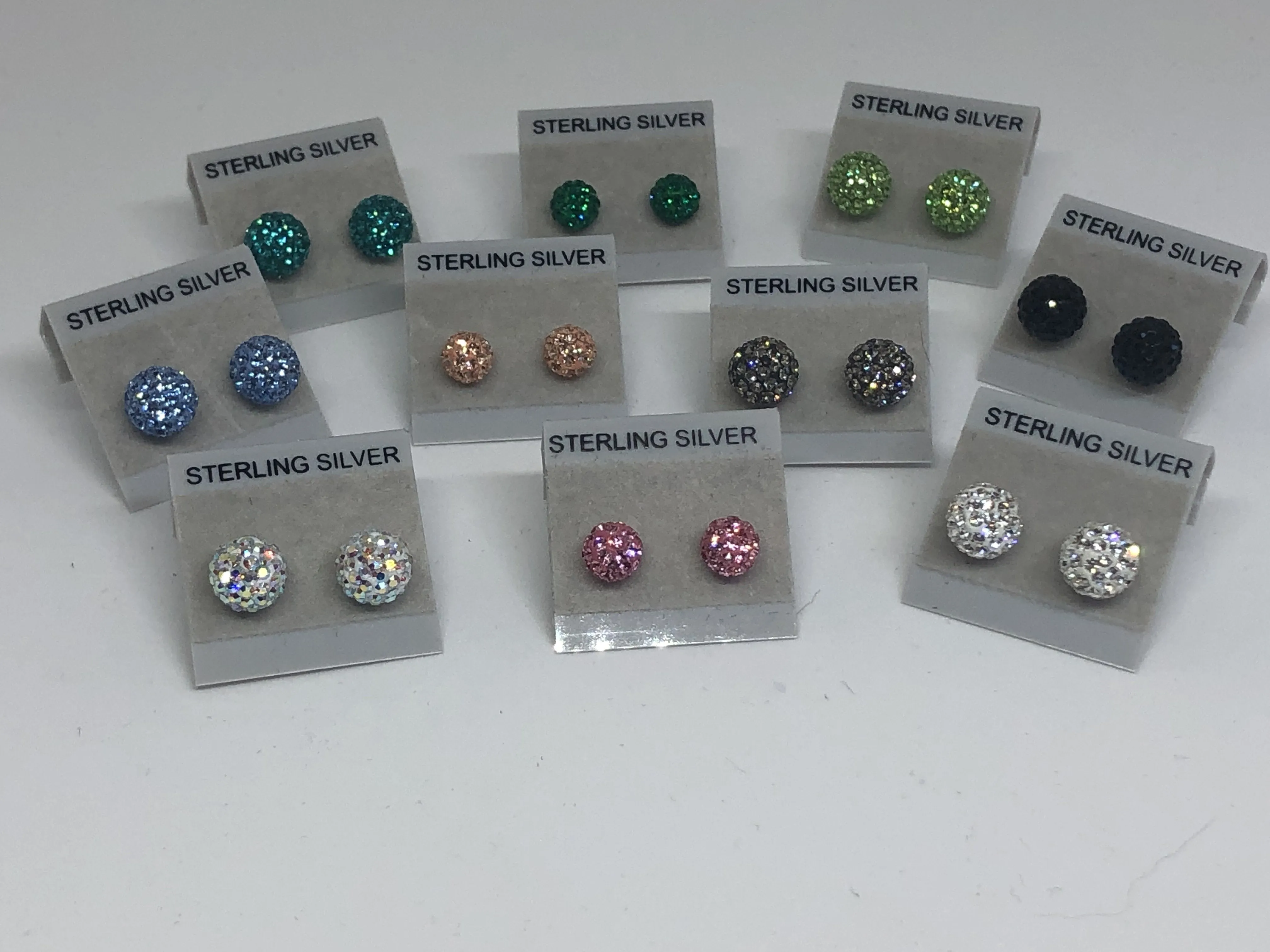 Sparkle Stud Earrings 8mm