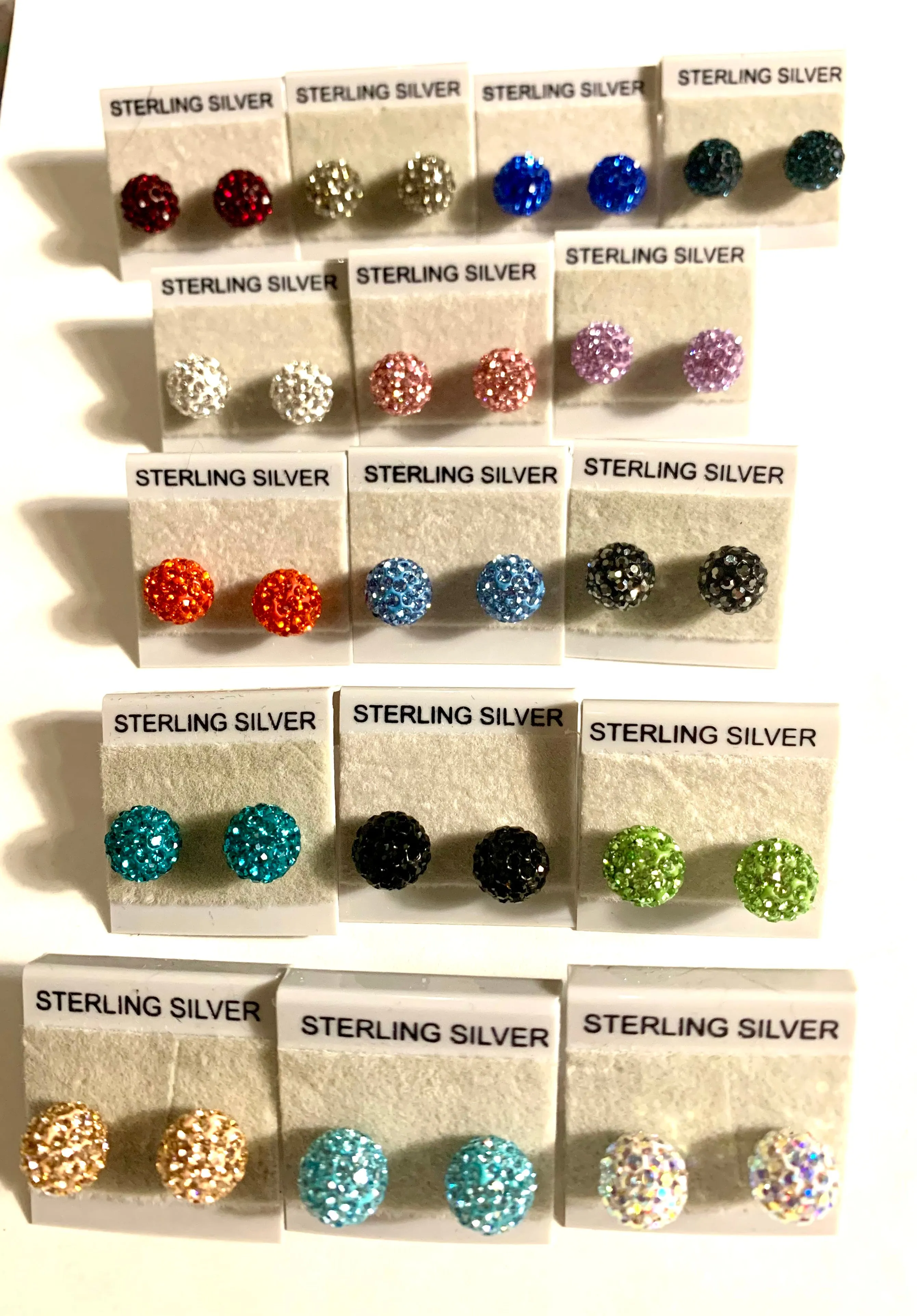 Sparkle Stud Earrings 8mm