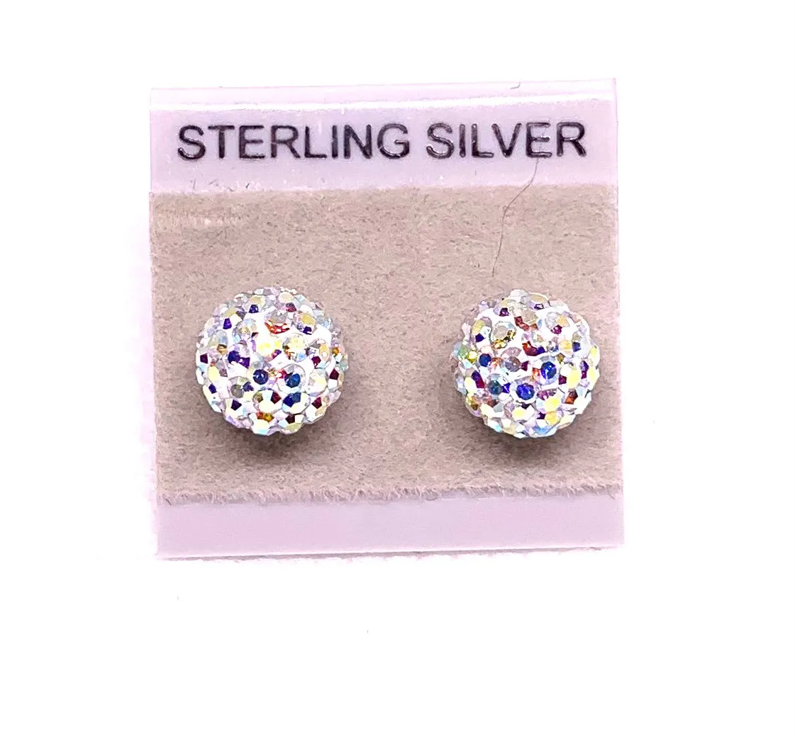 Sparkle Stud Earrings 8mm