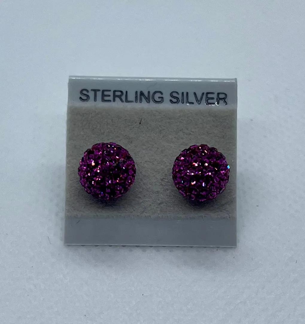 Sparkle Stud Earrings 8mm
