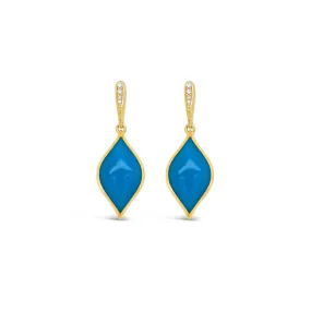 Turquoise & Diamond "Turkish" Drop Earrings