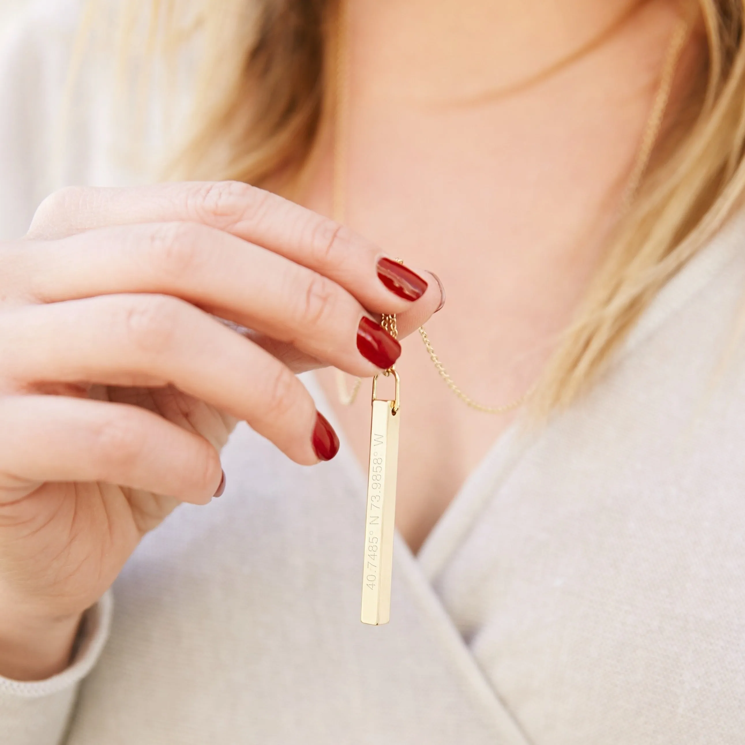 Vertical Coordinate Bar Necklace