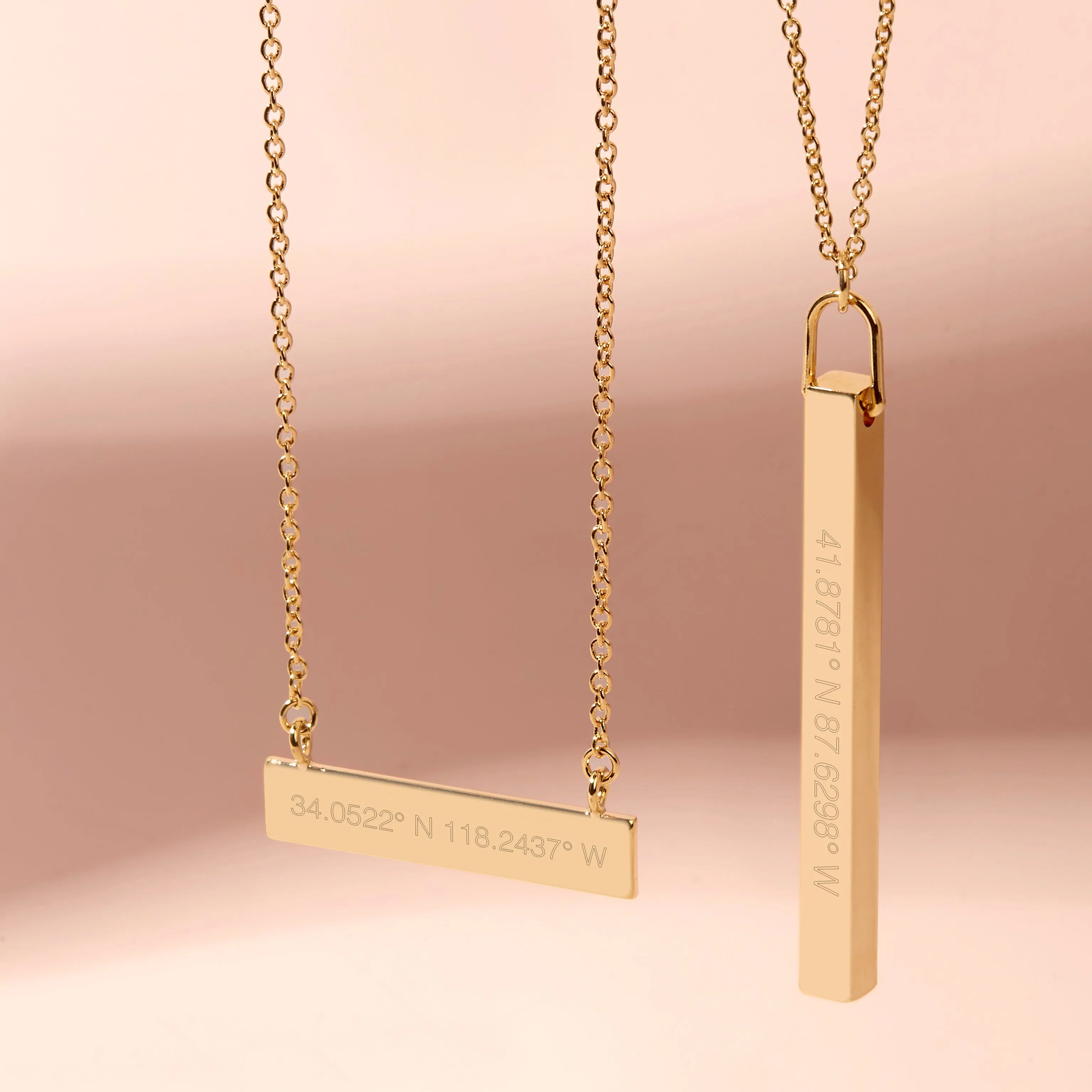 Vertical Coordinate Bar Necklace