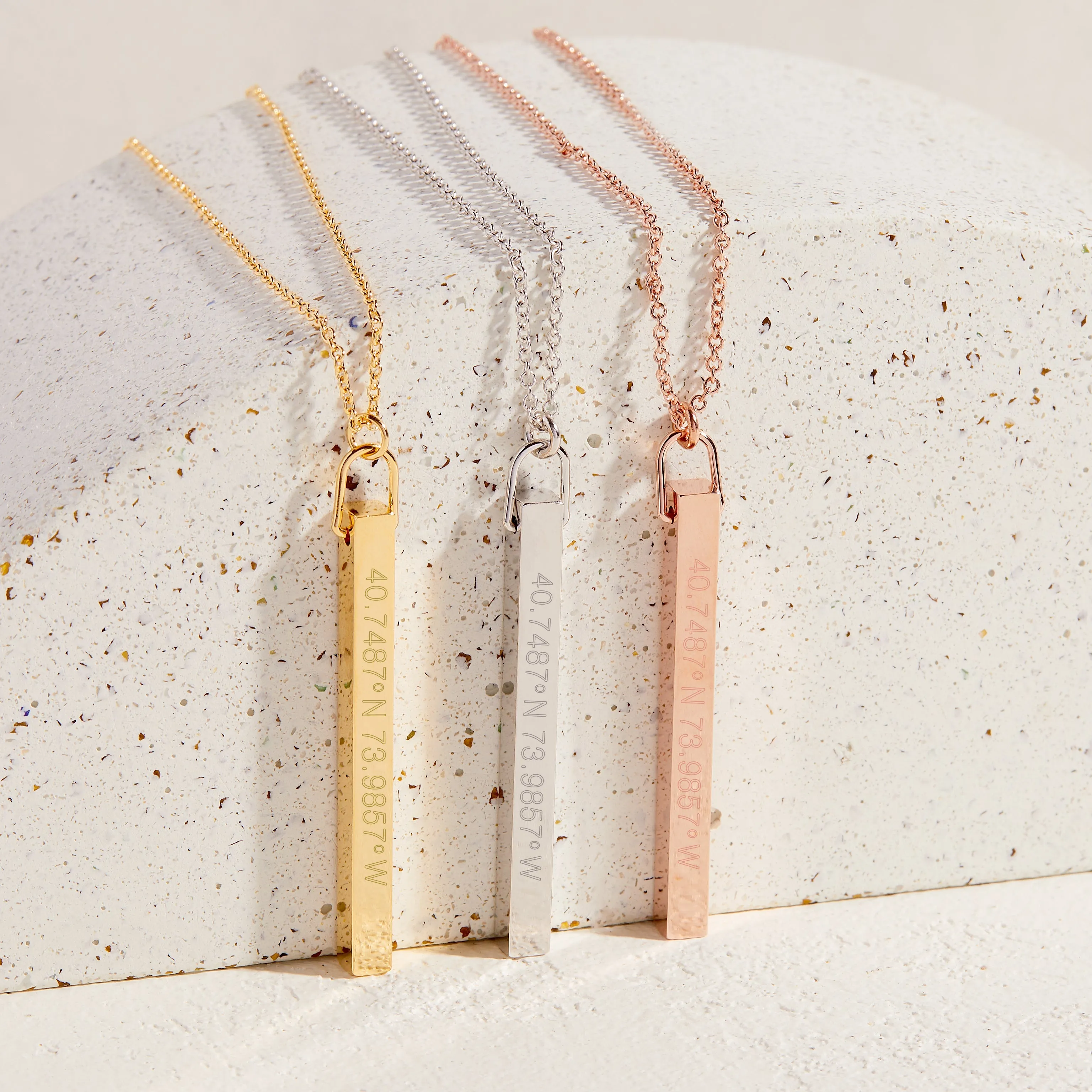 Vertical Coordinate Bar Necklace